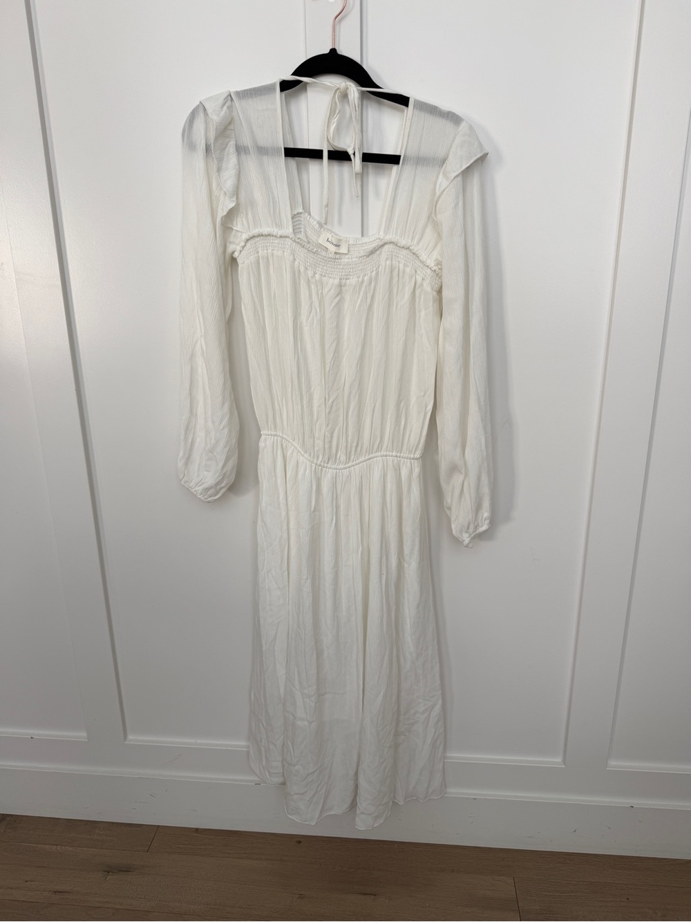 Bohme Women’s White Long Sleeve Midi Dress